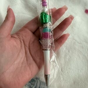 Colorful Beaded Pen with Rhinestones
